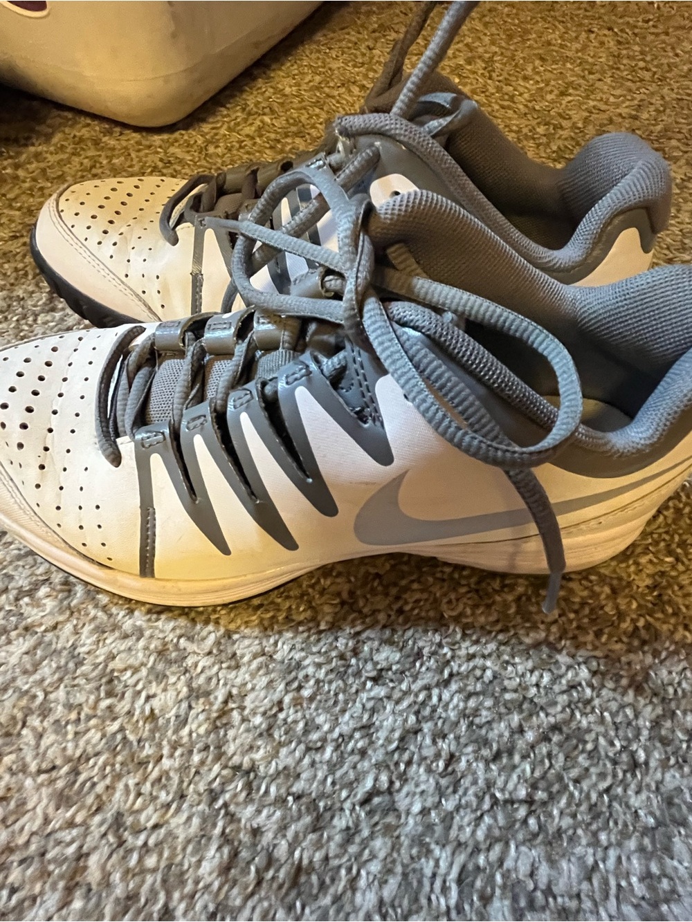 Nike White and Gray Low-Top Sneakers
